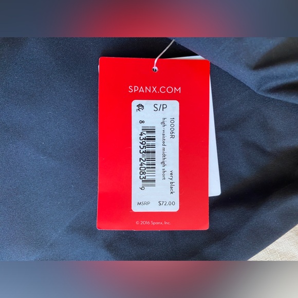 NWT Spanx Vary Black High Waisted Midthigh Short - Picture 2 of 5